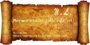 Mermerstein Lóránt névjegykártya